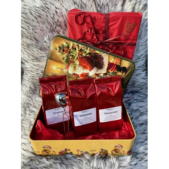 Julklapp med burk, te & tesil